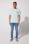 Loose Fit 100% Cotton Crew Neck Mint Green T-Shirt - 5