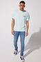 Loose Fit 100% Cotton Crew Neck Mint Green T-Shirt - 4