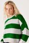 Regular Fit Normal Cut Crew Neck Green Women's Knitwear Cardigan - 5
