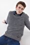 Regular Fit Regular Cut Crew Neck Gray Melange Knitwear Sweater
