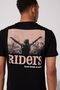 Loose Fit 100% Cotton Crew Neck Black T-Shirt - 2