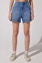 Stella Blue Flexible Regular Fit Loaded Waist Jean Denim Shorts