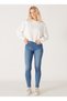 High Waist Super Narrow Leg Skinny Fit Light Blue Women's Denim Trousers W27H017404-Light Blue - 2