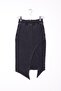 Side Slit Detail and Front Pleated Slim Fit Pocketless Women's Denim Skirt Anthracite Denim Four Seasons - 6