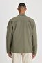 Relaxed Fit Wide Cut Olive Green Shirt - 7