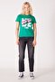 Slim Fit Slim Fit 100% Cotton Crew Neck Green T-Shirt - 5