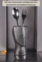 Countertop Spoon Holder Modern Countertop Spoon Holder Decorative Vertical Spoon Holder Antique Silver Color Model 23 - 5