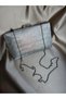 Smoke Colored Women's Evening Dress Invitation Portfolio Bag - Patterned Box - 4
