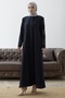 Ferace with Pearl and Stone Detail on the Sleeves - Navy Blue