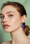 Drop Shaped Dangling Blue Stone Evening Dress Women's Earrings