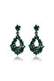 Drop-Shaped Green Stone Evening Dress Women's Earrings - 3