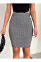 Women's Houndstooth Patterned Cashmere Knee-Length Pencil Skirt - 5
