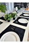 6 Pieces Black Spoon Holder Detailed American Service Set - 4