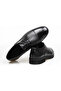 Black Color Lace-Up Genuine Leather Men's Shoes - 2