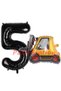 Construction Forklift Truck Balloon 5 Year Birthday Balloon Set Construction Machinery Concept and Black Number Balloon