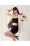 Women's Sleeve Foldable Liner Leopard Pattern Buttonless Blazer Jacket Stone