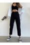 Serenay Jeans Women's Non-Fading Black High Waist Comfort Lycra Denim Mom Jeans - 3