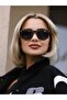 Rectangle Design Black Frame Black Glass Unisex Sunglasses - 2