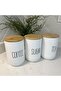 890 ml 3-Piece Bamboo Lid Tea/Coffee/Sugar Spice Jar Set Glass 3 Pieces - 4