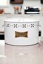 Luxury Stainless Galvanized Potato and Onion Holder 2 Compartments Metal Potato Onion Bucket White 18 Lt - 3