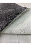 Bathroom Rug Plush Fleece Carpet Round Anthracite 80x80 - 2