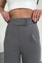 Women's Gray High Waist Lycra Flexible Velcro Closure Pleated Comfortable Fit Palazzo Pants - 5