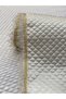 Cream 60 cm X 10 m Gold Water Stone Detail with Free Sewing Luxury Satin Quilted Shelf Cover Wardrobe Cover - 4
