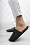 Black Checkered Men's Closed-Front Slippers Plush Washable House Slippers Guest Dowry Groom Slippers - 4