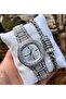 Dark Blanc Zircon Stone Metal Watch - 2