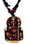 Buddha Medallion Design Relief Adjustable Drawstring Brown Necklace - 3