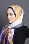 Lilac Floral Pattern Pavia Series with Shawl Scarf Hanger and Gift Set 90x200 Cm