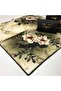 Cream Twill Scarf Baroque Floral Pattern Black Series With Scarf Hanger 90x90 Cm