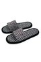 Men's Black Geometric Patterned Open Front Soft Sole Home Slippers - 3