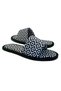 Men's Black Geometric Patterned Open Front Soft Sole Home Slippers - 4
