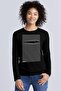 Noluyo Ya Black Long Sleeve Relax Fit Combed Cotton Women's T-Shirt