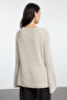 More Sustainable Taş Geniş Kalıp Peplum Detaylı Pamuklu Triko Kazak TWOAW25KZ00305 - 5