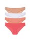 4 Pieces Eco Slip Panties Set - Skin, White, Powder, Fuchsia Lycra Women's Panties