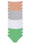 12 Pieces Super Eco Set Lycra Women's Slip Panties Skin Gray White Green