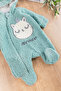 Cat-themed plush welsoft baby romper (girls/boys) - 5