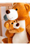 Lcw Home Brown Filled Plush Baby Throw Pillow with Mother and Baby Bear Figures 42 cm - 3