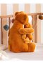 Lcw Home Brown Filled Plush Baby Throw Pillow with Mother and Baby Bear Figures 42 cm - 2