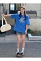 Cobalt Blue 1961 Printed Oversize Women's T-shirt - 2