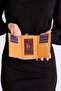Embossed Vegan Women's Shoulder Bag and Wallet Set - Lock Detailed - 4