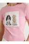 Crop Printed T-Shirt Short Sleeve Crew Neck Ribbed - 5