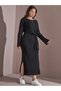 Plus Size Long Sleeve Slit Camisole Dress - 4