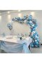 50 Blue White Silver Balloons