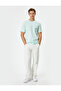 Cotton Short Sleeve T-Shirt - Pocket Detail and Printed Crew Neck - 2