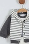 Boy Newborn Car Embroidered Razene Embroidered Stripes Triple Set - 3