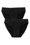 Women's Cotton Rib Normal Waist Lycra Bikini Slip Panties 2-Piece -3054