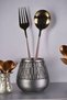 Countertop Spoon Holder Modern Countertop Spoon Holder Decorative Vertical Spoon Holder Antique Silver Color Model 3